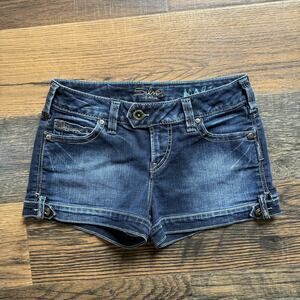 Silver Jeans Co. Suki Mid Rise Cuffed Denim Shorts Women’s 28 Blue Distressed